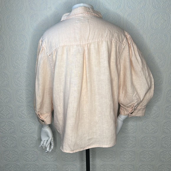 DL1961 | Candice Blouse | Color is Bellini 100% Linen, NWT - Picture 7 of 13